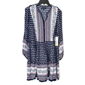 NWT Relativity Women's Patterned Long Sleeve Dress Medium